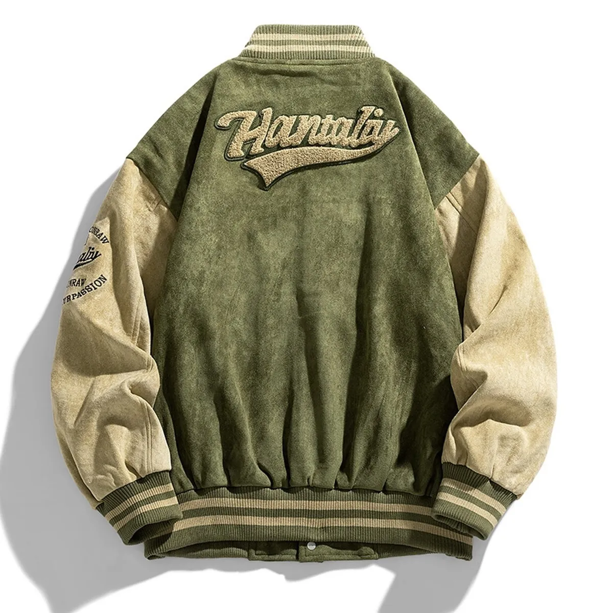TIOZONEY - Chaqueta de béisbol para hombre - Verde Claro
