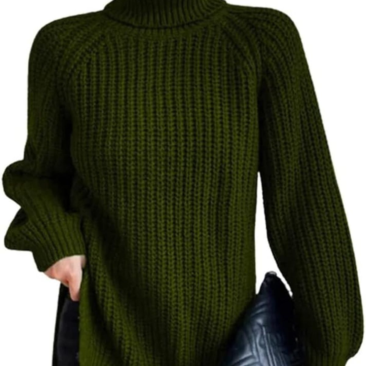 TIOZONEY - Suéter casual para mujeres  - Verde