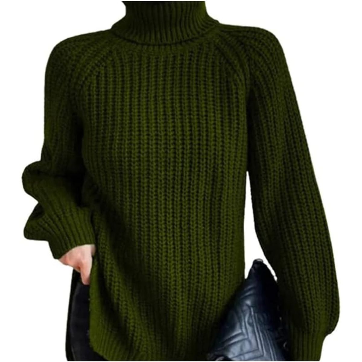 TIOZONEY - Suéter casual para mujeres  - Verde