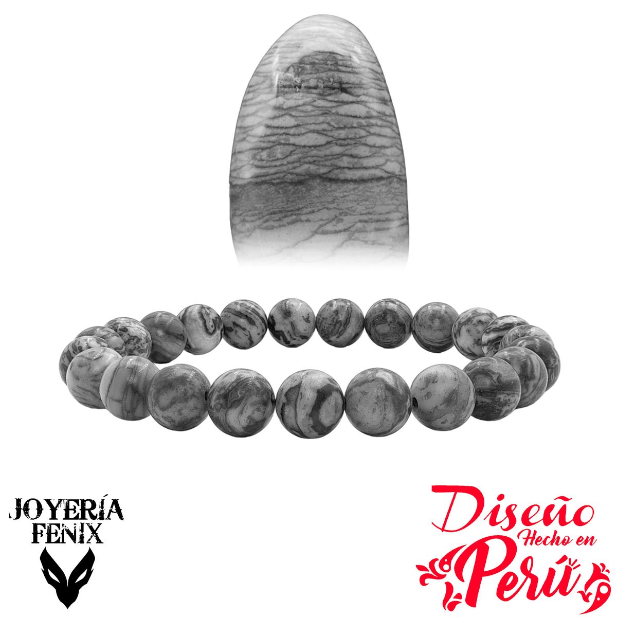 JOYERIA FENIX - Pulsera Piedra Natural Elástica 8mm Joyería Fenix