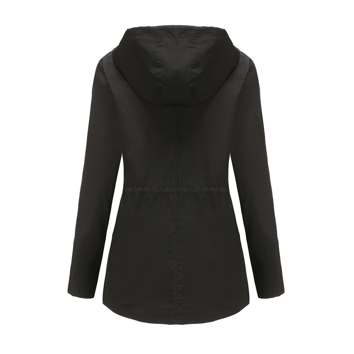 TIOZONEY - Chaqueta impermeable con gorro para mujer - Negro