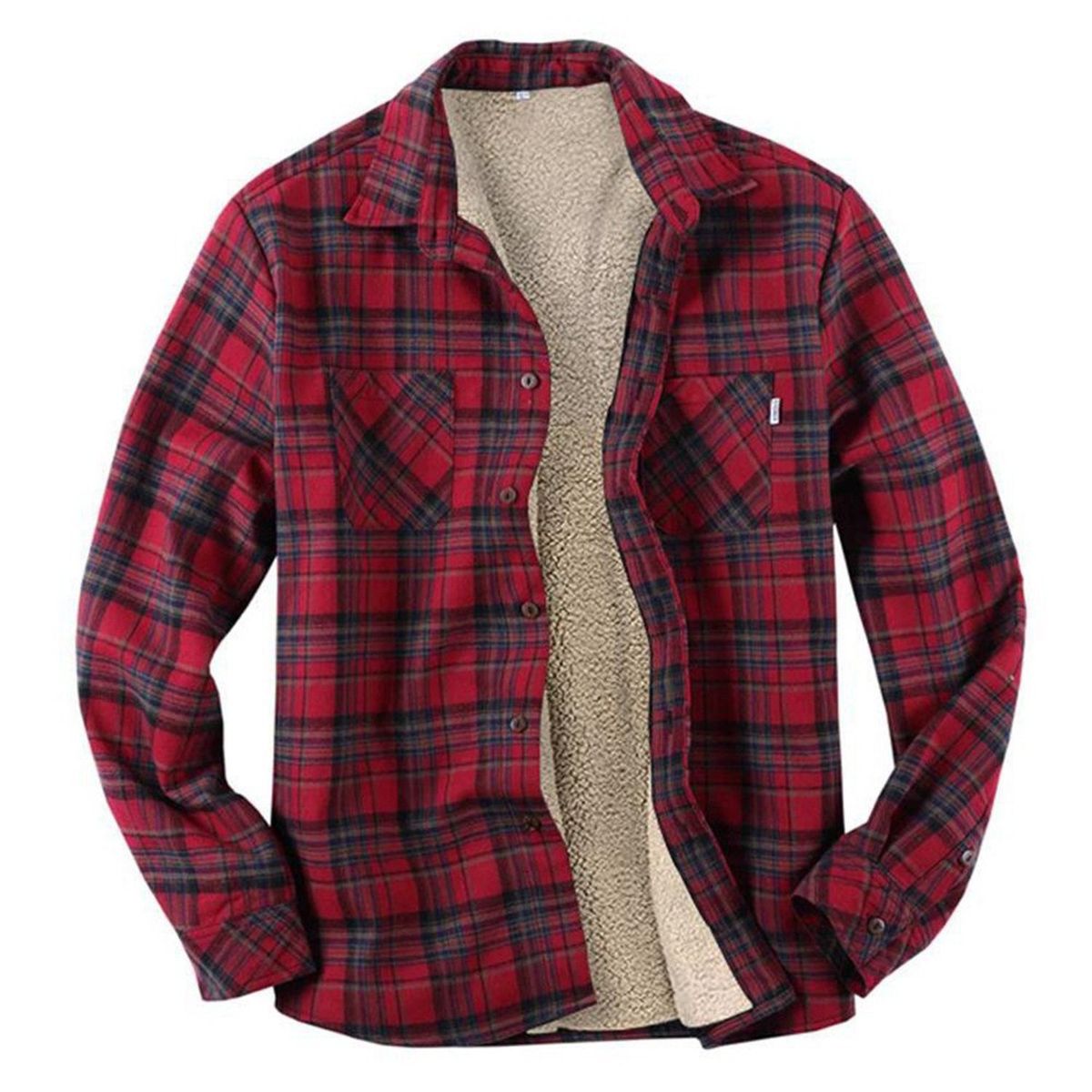 TIOZONEY - Camisa térmica para hombres - Rojo.