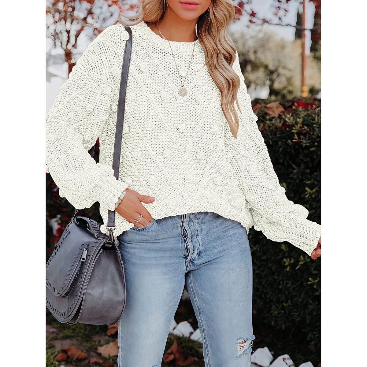 TIOZONEY - Sweater Cuello Redondo Mujer