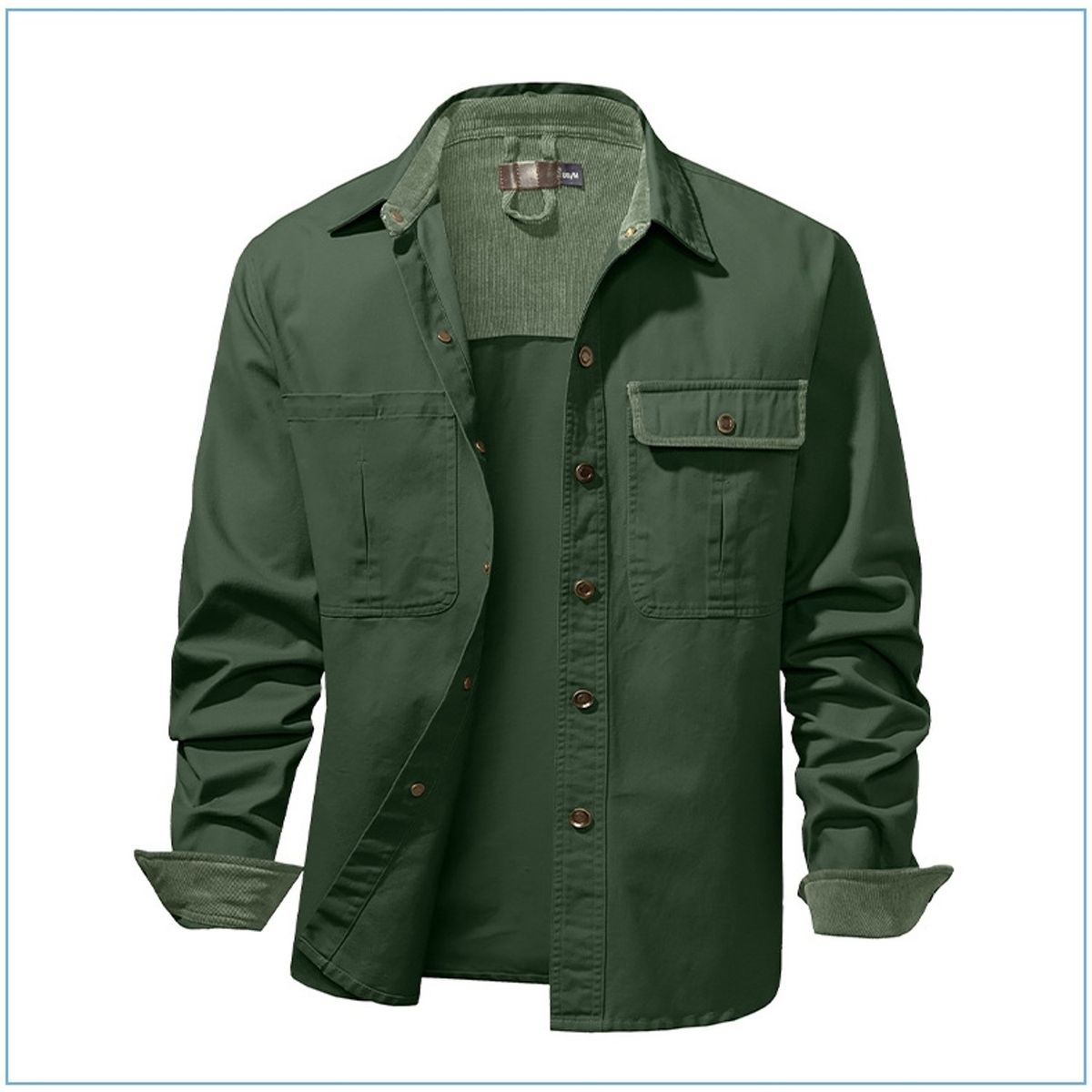 TIOZONEY - Chaqueta casual de algodón con cuello alto para hombre