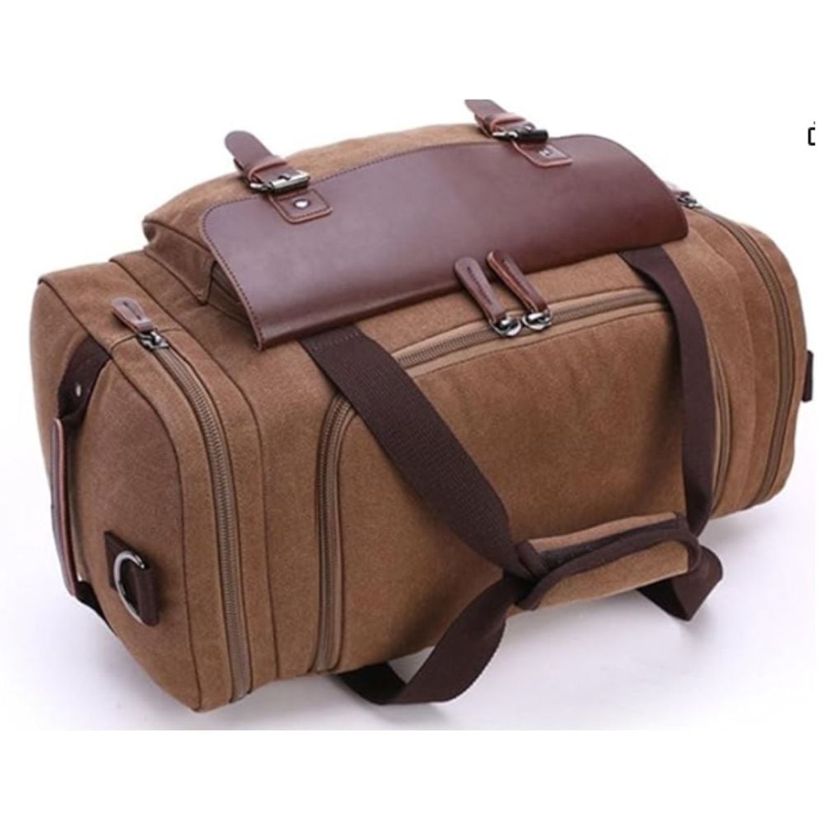 GENERICO - Maletin bolso de viaje deportivo - ejecutivo tela lona gruesa cuero-