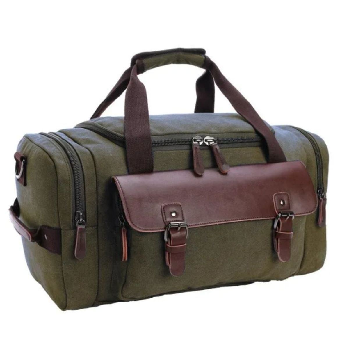 GENERICO - Maletin bolso de viaje deportivo - ejecutivo tela lona gruesa cuero