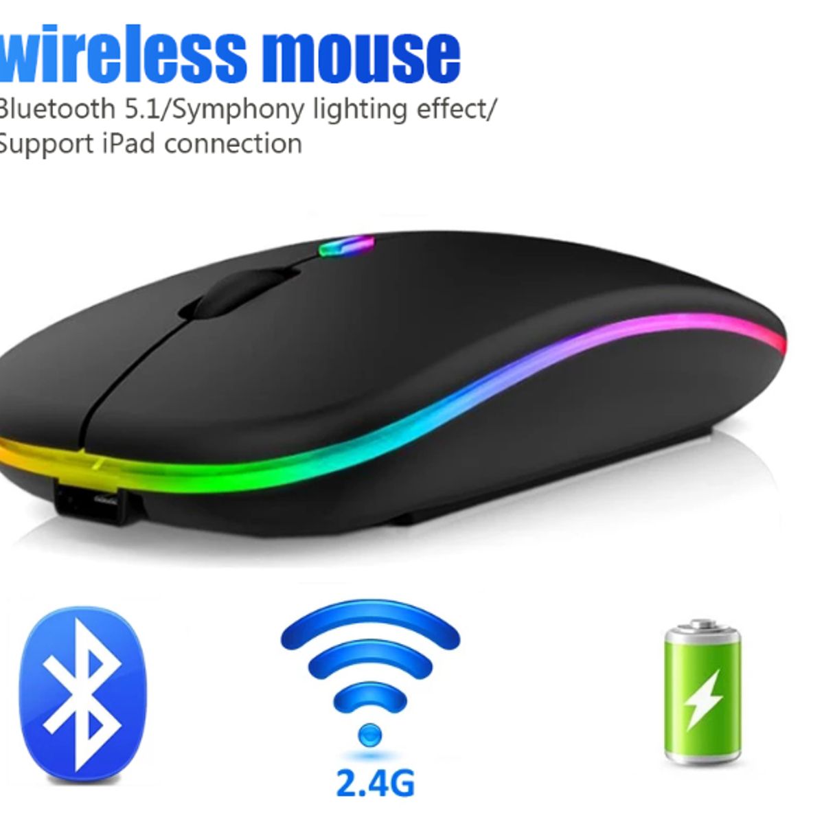 GENERICO - MOUSE RECARGABLE BLUETOOTH INALAMBRICO