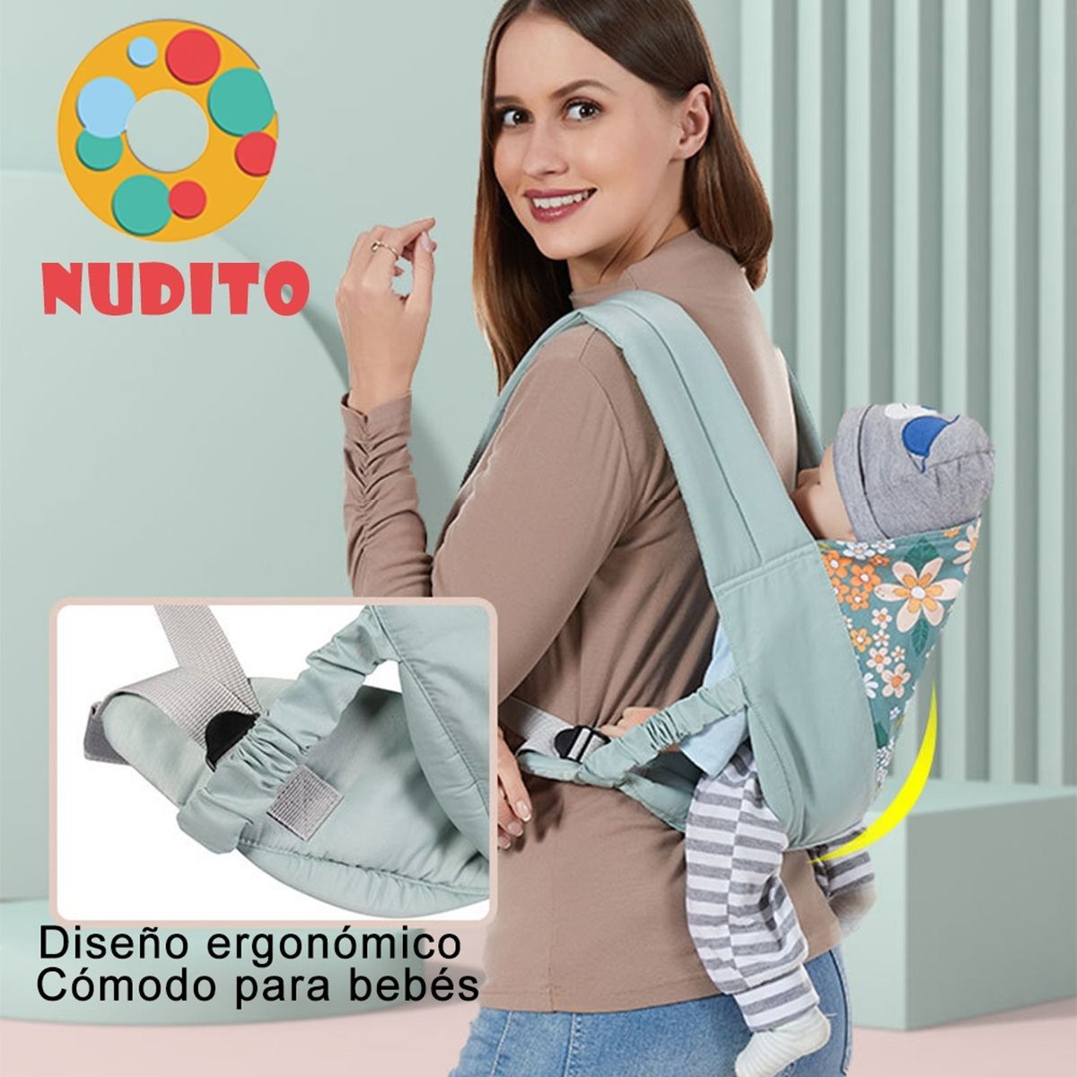 TIOZONEY - Mochila Portabebés Ergonómico Canguro para Bebés Cangurera Suave