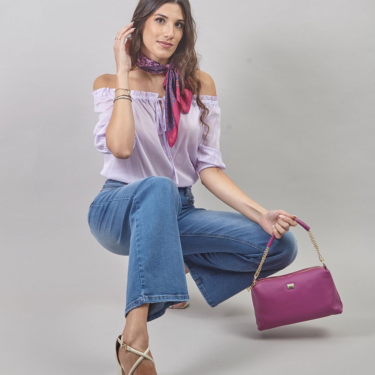 MICHELLE BELAU - BLUSA OFF SHOULDER BL91225CMR TROD S