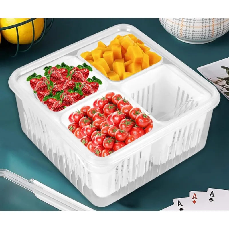 GENERICO - Organizadores refrigerador con 4 cesta de drenaje