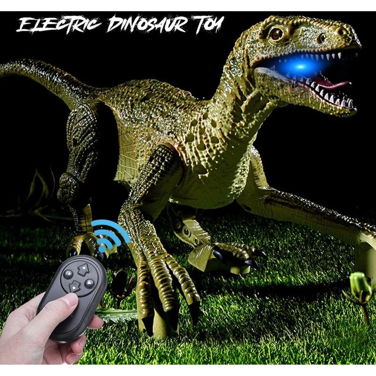 TIOZONEY - Dinosaurio Raptor teledirigido Jurassic Toy Regalo de Navidad