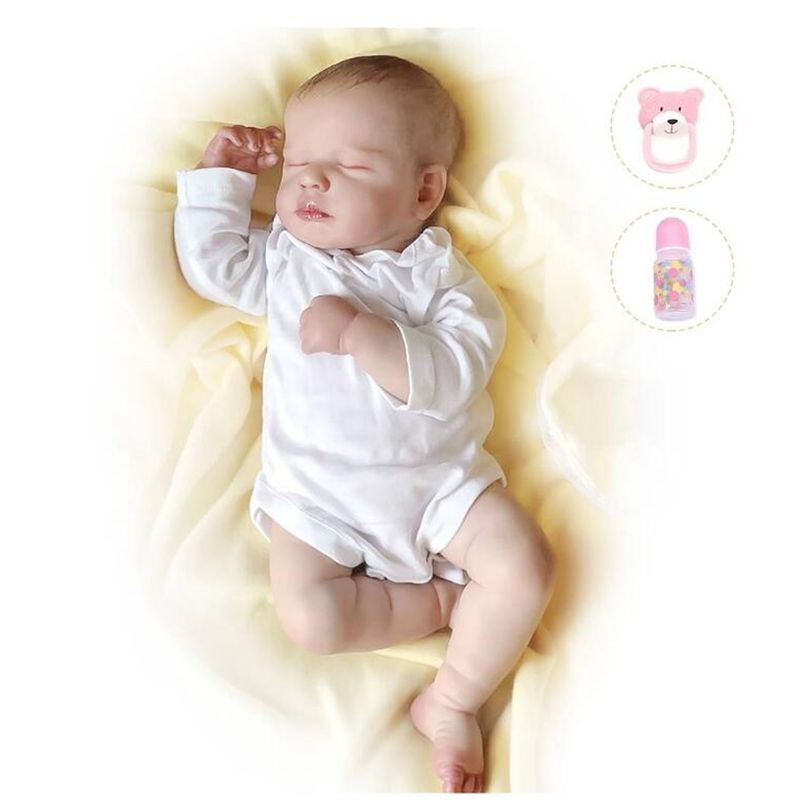 TIOZONEY - Muñeca bebe reborn vinilo de silicona juguetes para 49cm
