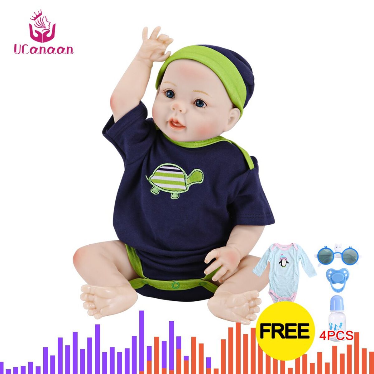 TIOZONEY - Muñeca vinilo silicona cuerpo completo realista para bebés Reborn de 1