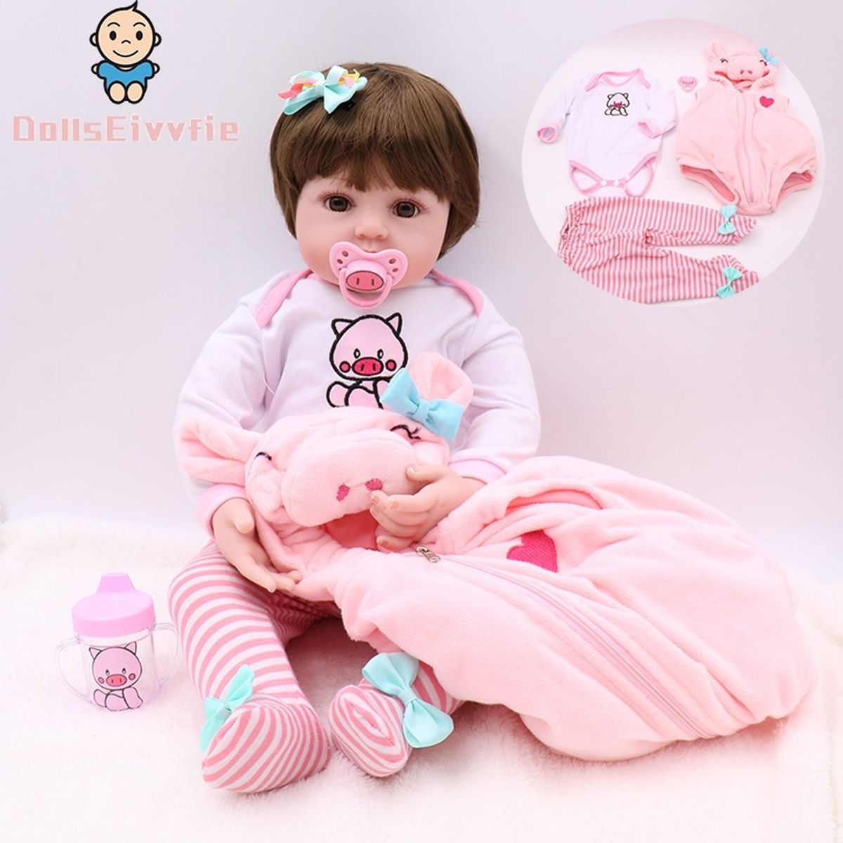 TIOZONEY - Muñeca bebe reborn vinilo de silicona juguetes