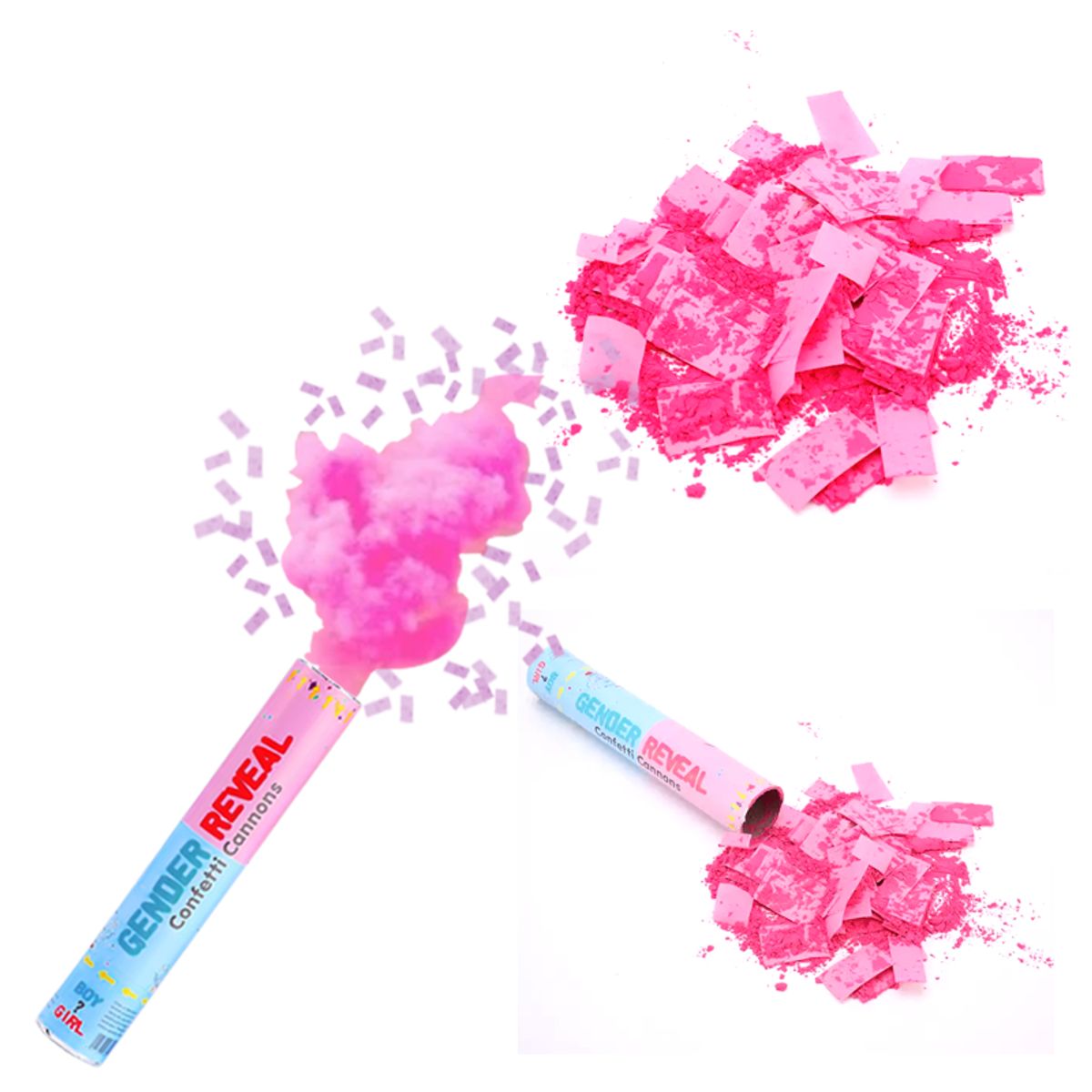 GENERICO - Confetti y polvo revelación color ROSADO 30cm / 1 und