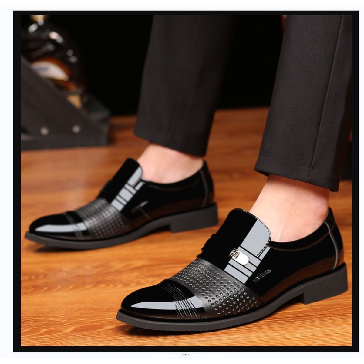 TIOZONEY - zapatos de PU para hombre-Negro