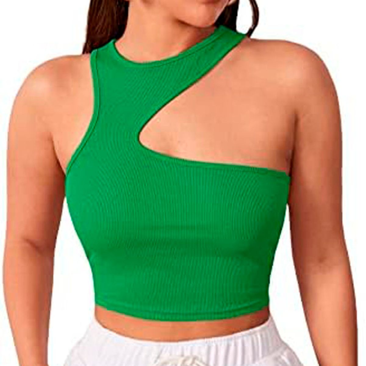 GENERICO - Basico Mujer Top Rip Oprah Powell Verde