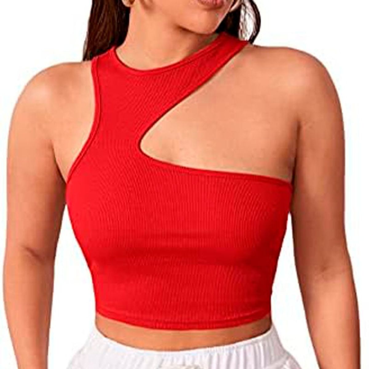 GENERICO - Basico Mujer Top Rip Oprah Powell Rojo