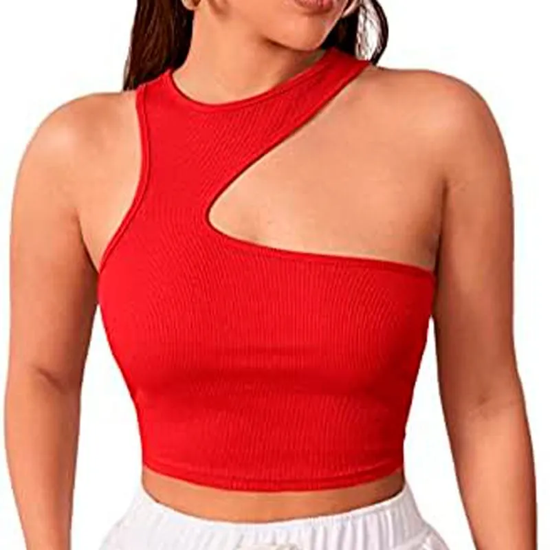 GENERICO - Basico Mujer Top Rip Oprah Powell Rojo