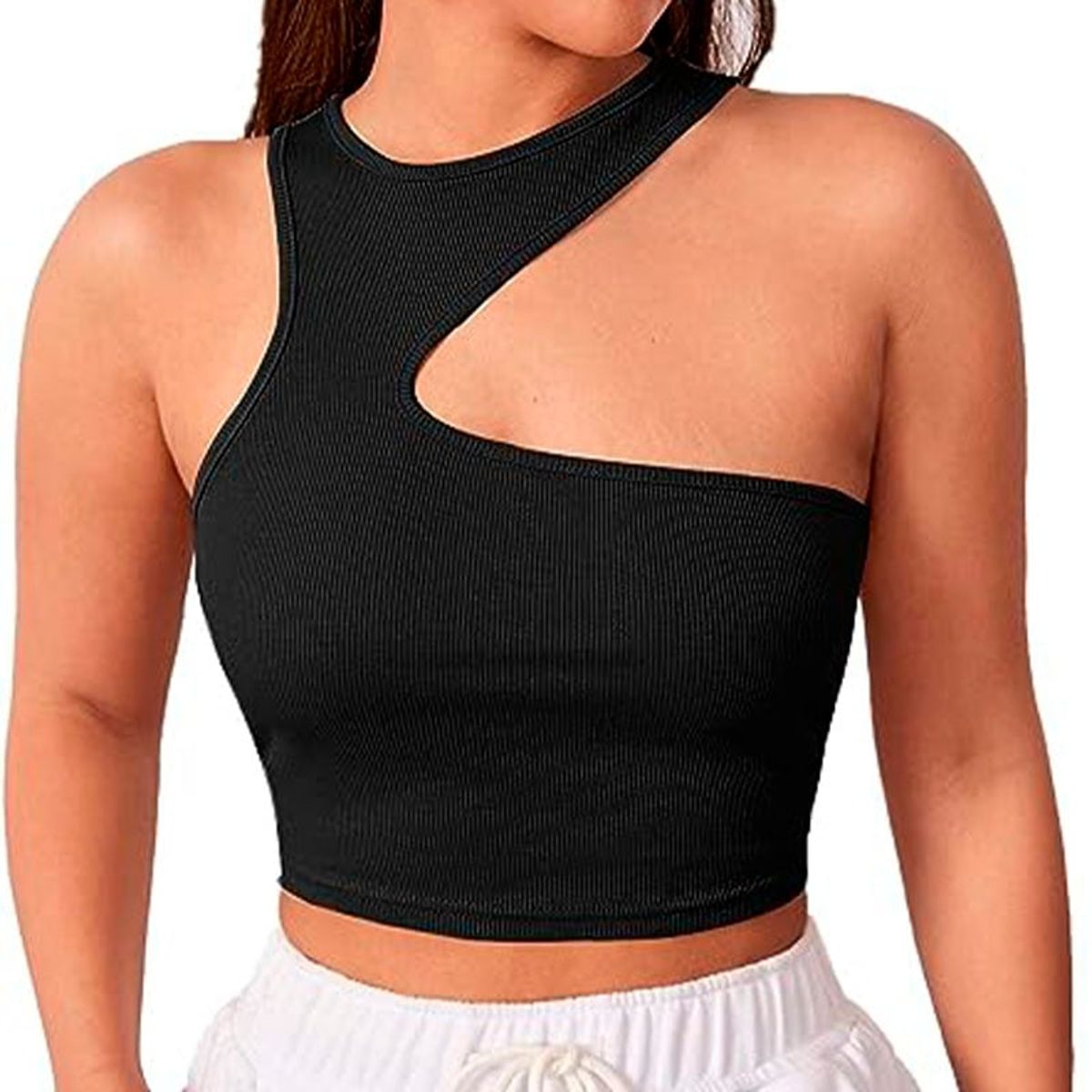 GENERICO - Basico Mujer Top Rip Oprah Powell Negro