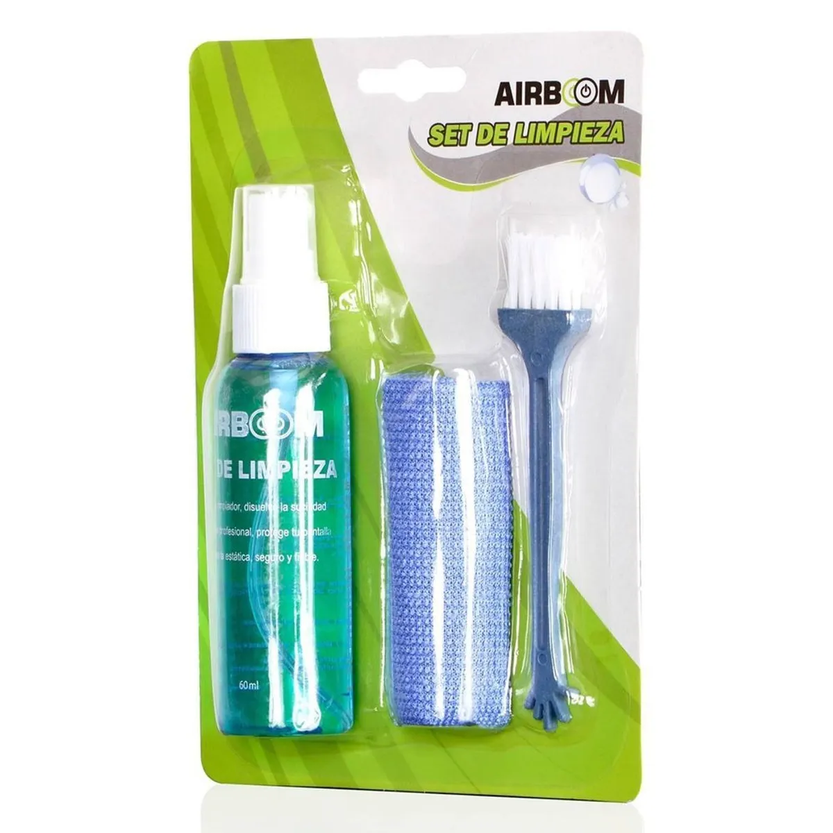 AIRBOOM - Kit de limpieza 3 en 1 Airboom Multiuso PC LAPTOP MONITOR TELEVISOR