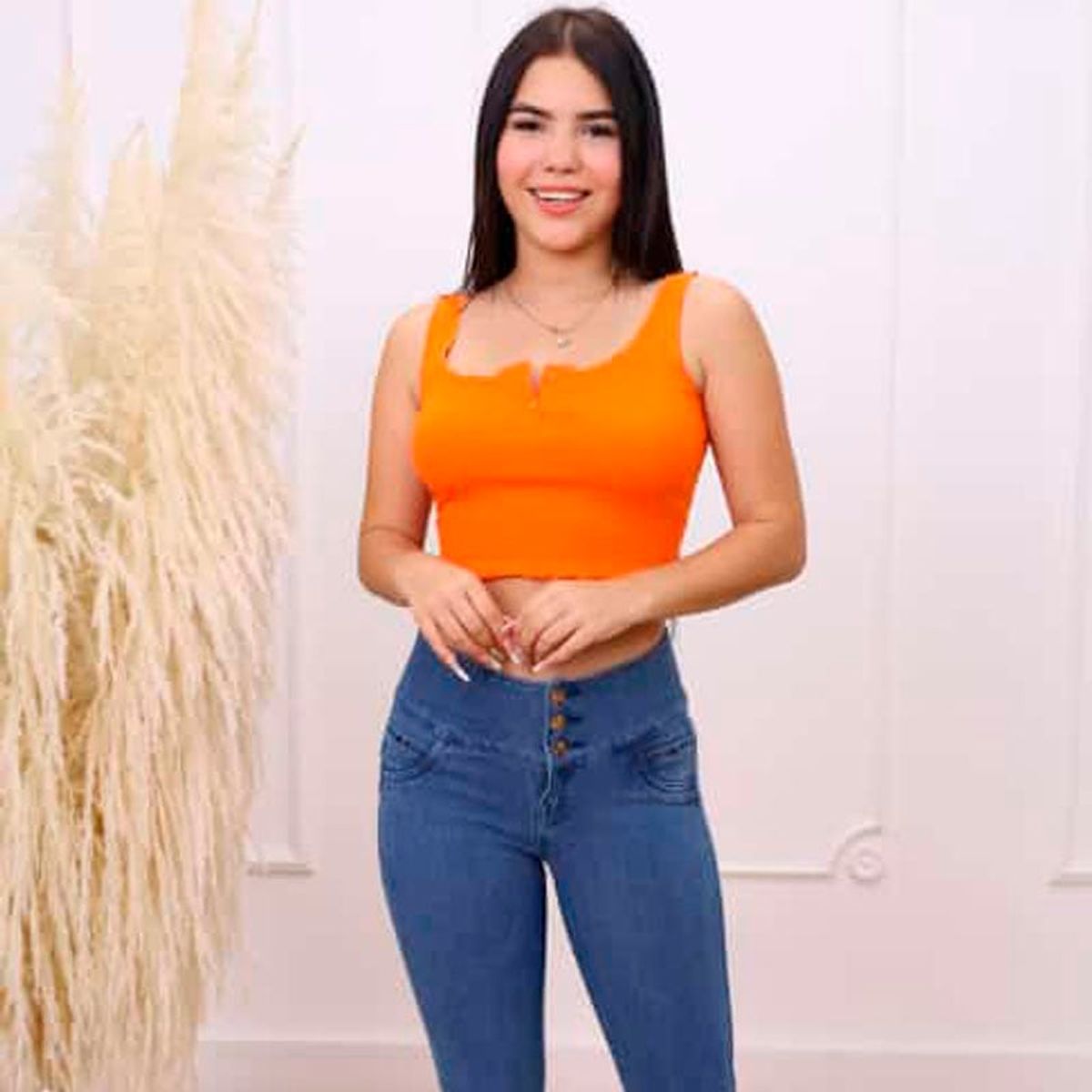 GENERICO - Basico Mujer Top Rip Fabiola Nuñez Naranja