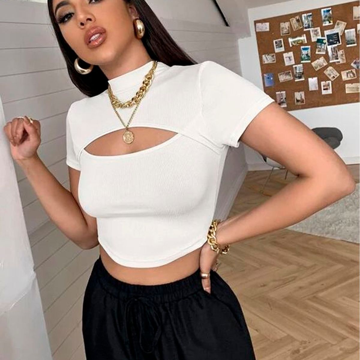 GENERICO - Basico Mujer Top Rip Giorgia French Blanco