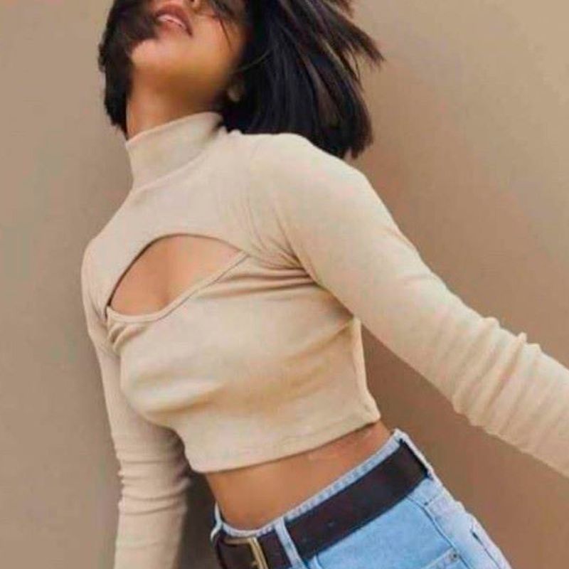 GENERICO - Basico Mujer Top Rip Judith Pelosi Crema