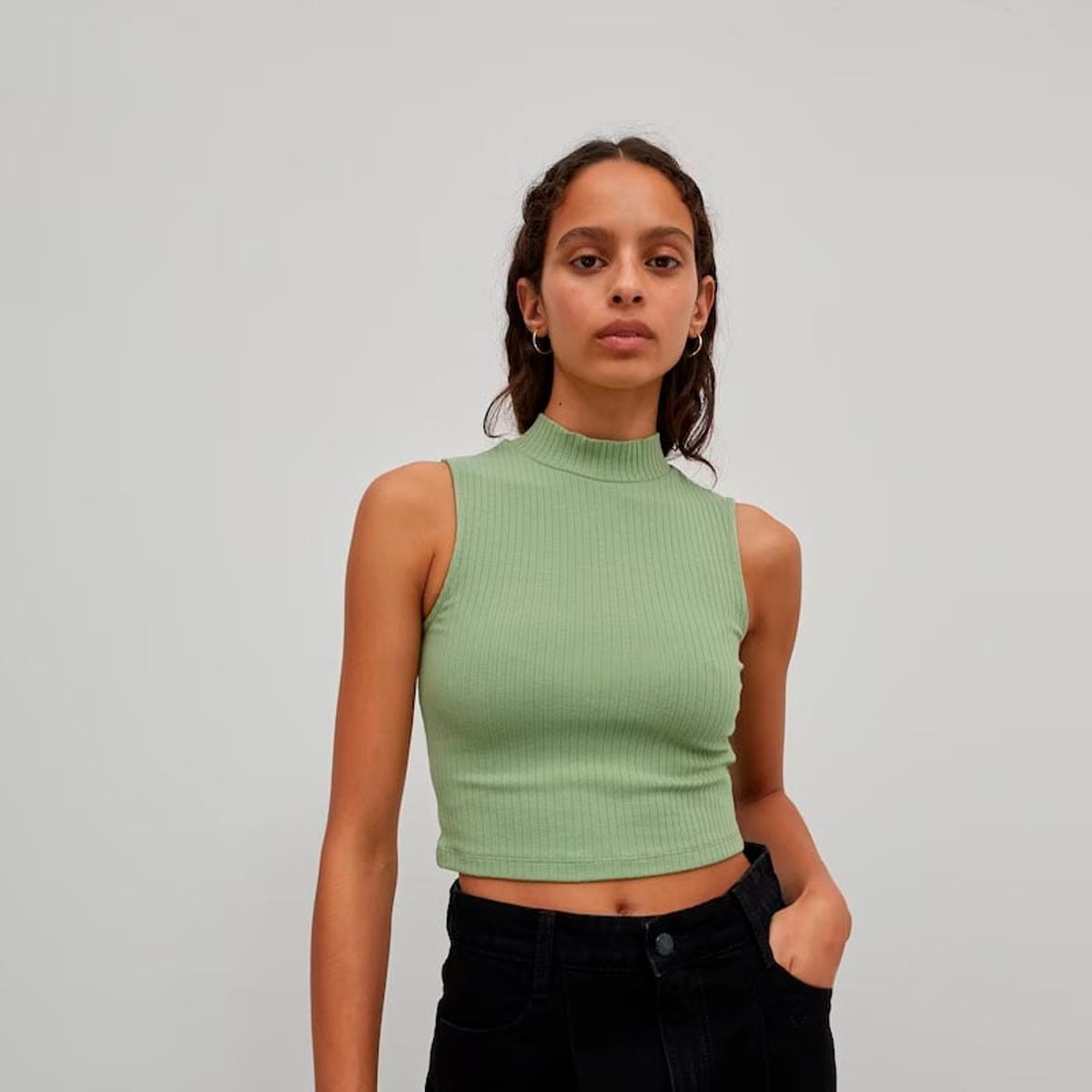 GENERICO - Basico Mujer Top Rip Amanda Tomé Verde Manzana