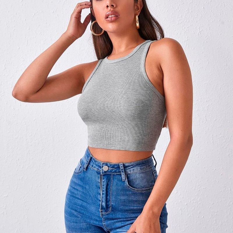 GENERICO - Basico Mujer Top Rip Carol Patricia Gris