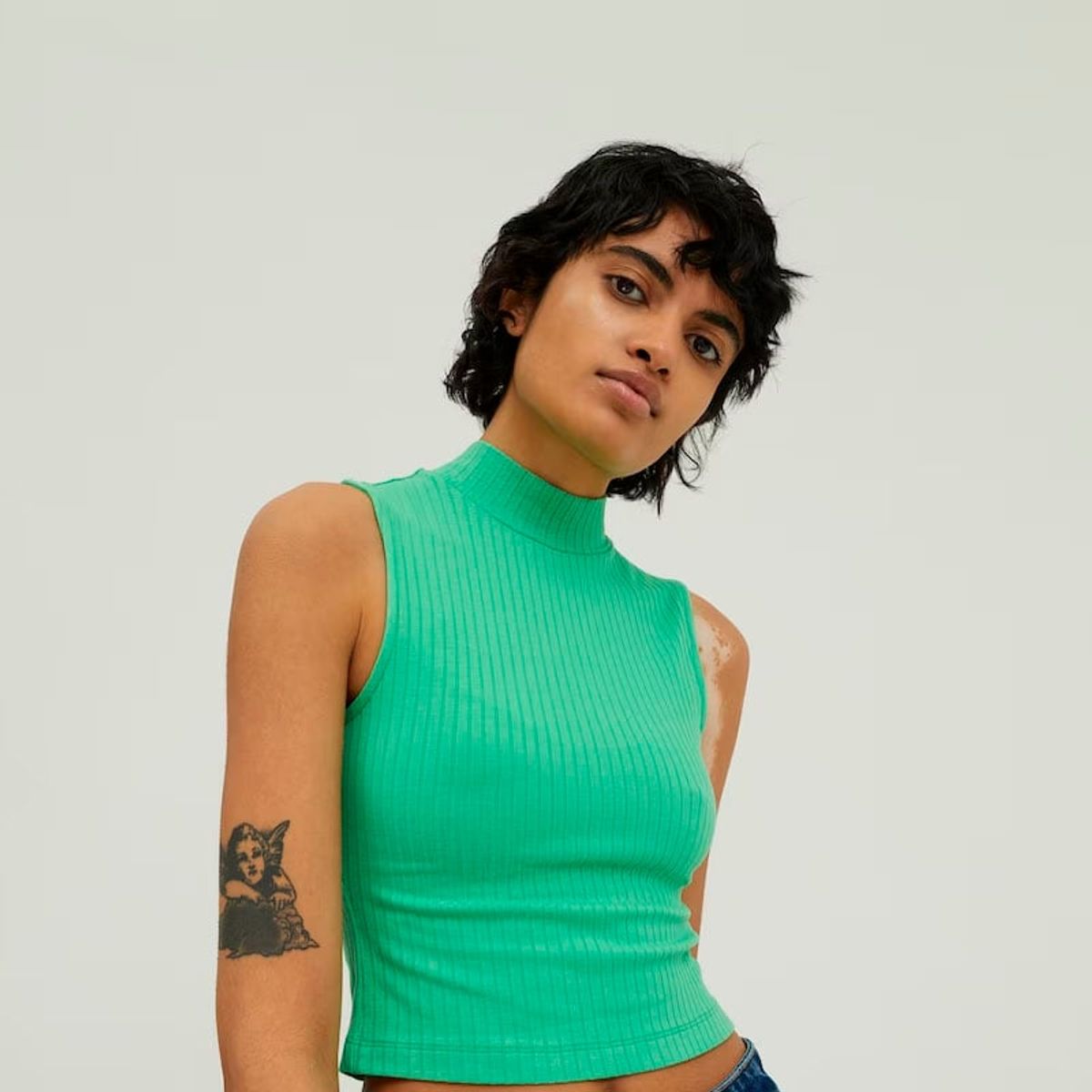 GENERICO - Basico Mujer Top Rip Amanda Tomé Verde