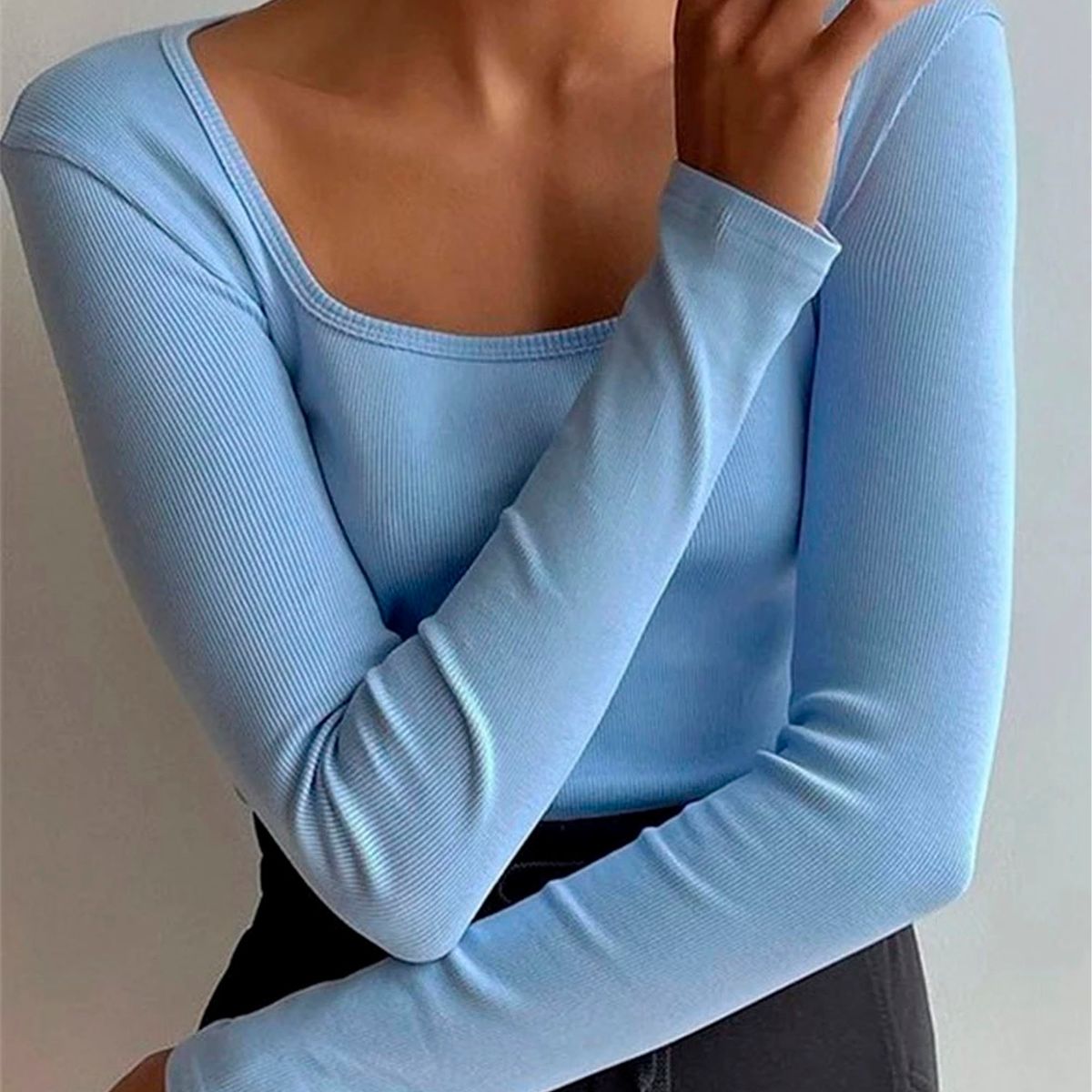 GENERICO - Basico Mujer Top Rip Ana Macgregor Celeste