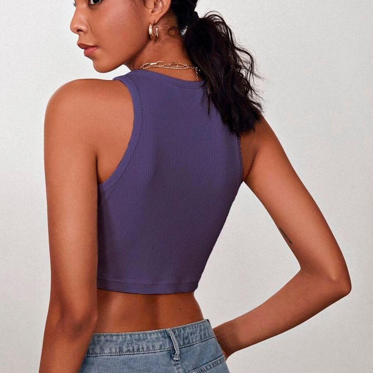 GENERICO - Basico Mujer Top Rip Carol Patricia Morado