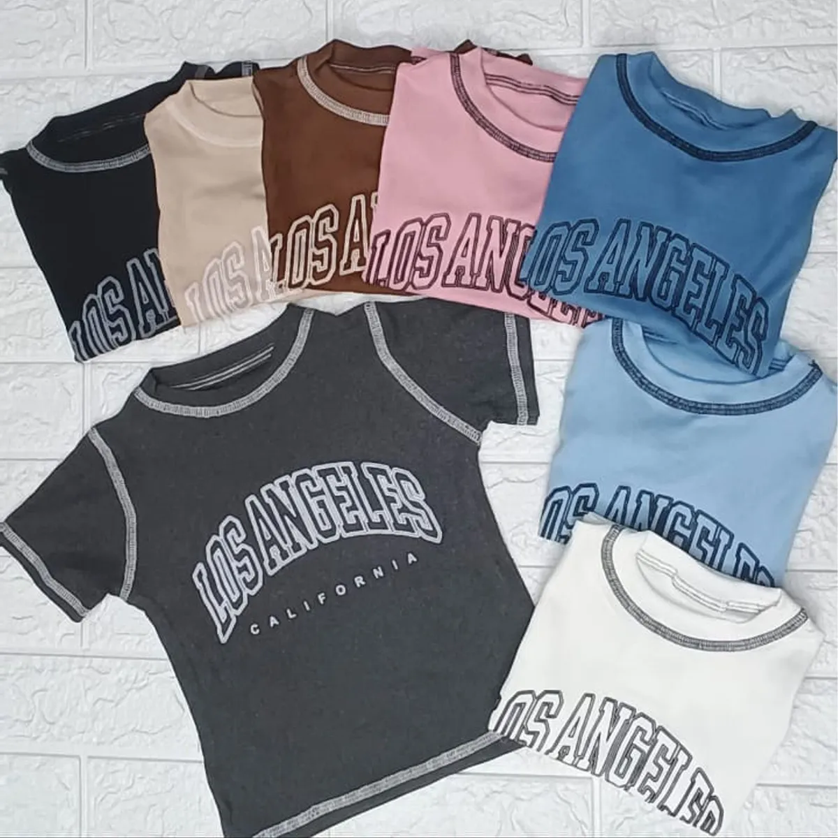 GENERICO - Basico Mujer Top Rip Angeles California