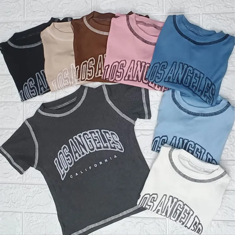 GENERICO - Basico Mujer Top Rip Angeles California