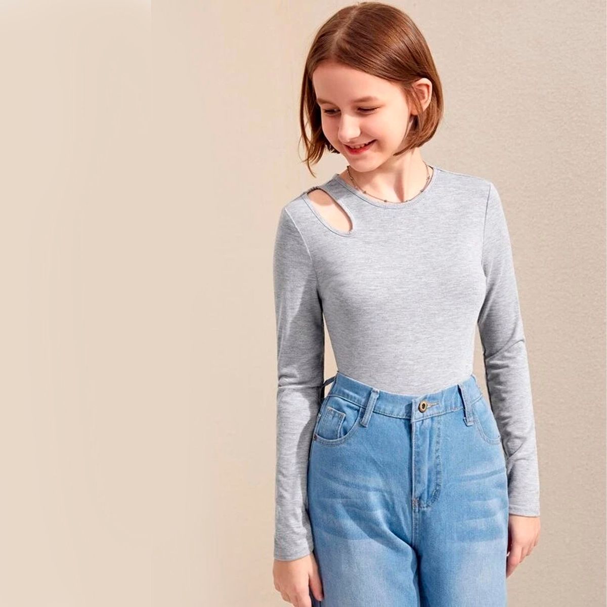 GENERICO - Basico Mujer Top Rip Catherine Winfrey Gris