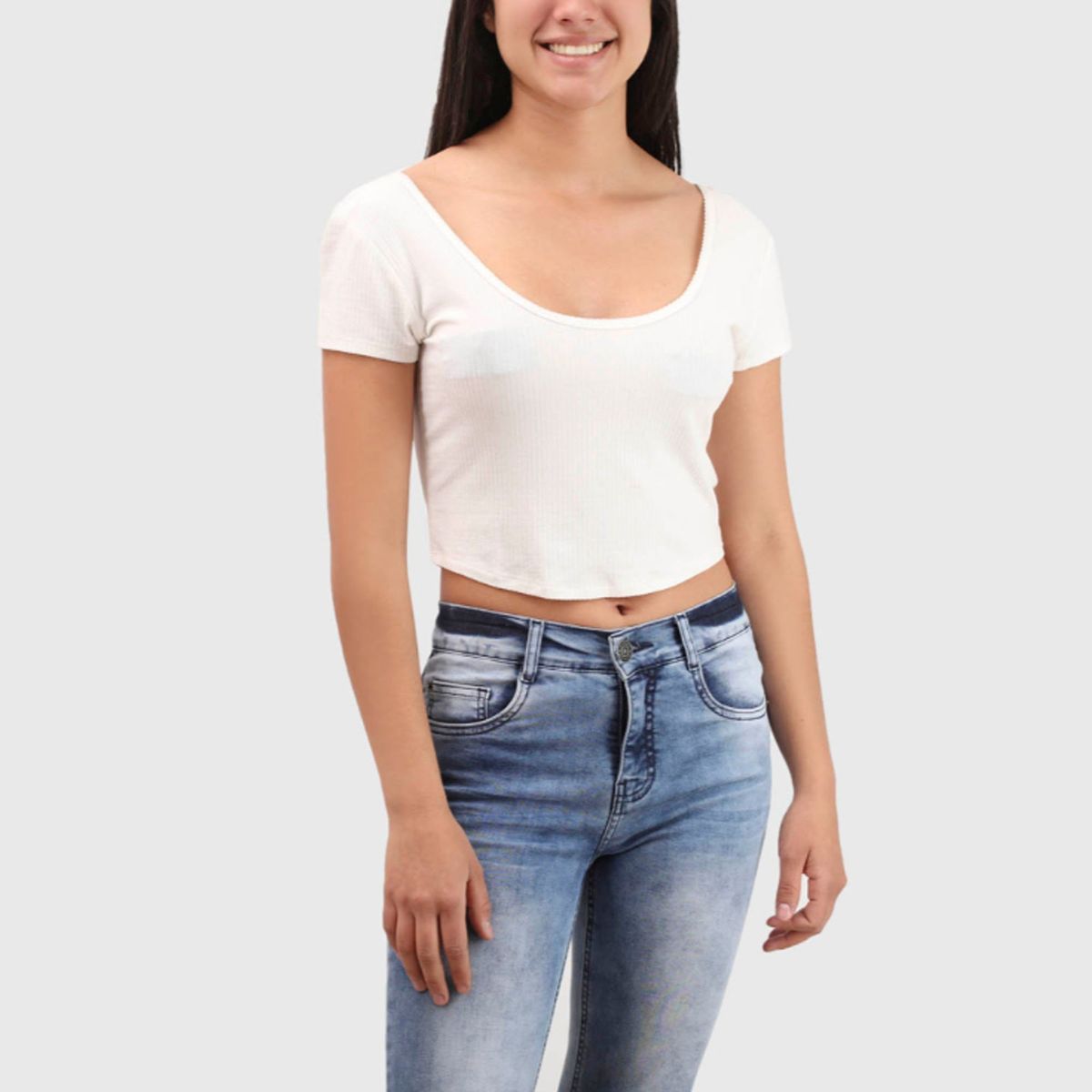 GENERICO - Basico Mujer Top Rip Daniela Galvez Blanco