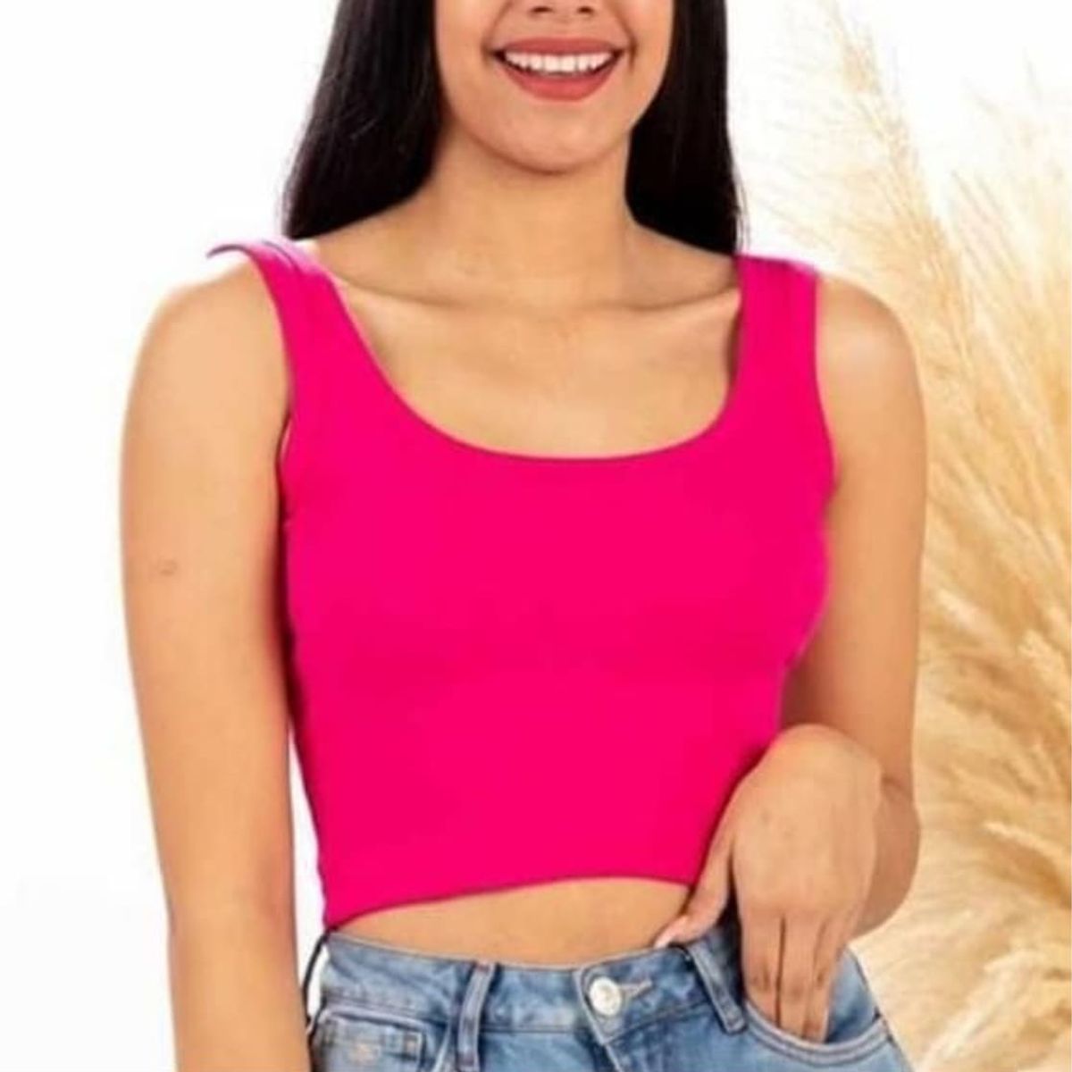 GENERICO - Basico Mujer Top Rip Karen Georgieva Fucsia