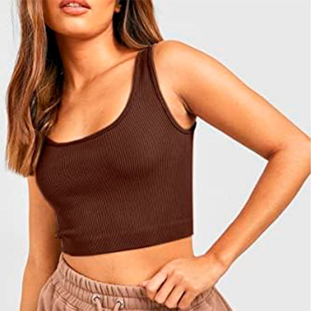 GENERICO - Basico Mujer Top Rip Karen Georgieva Marron