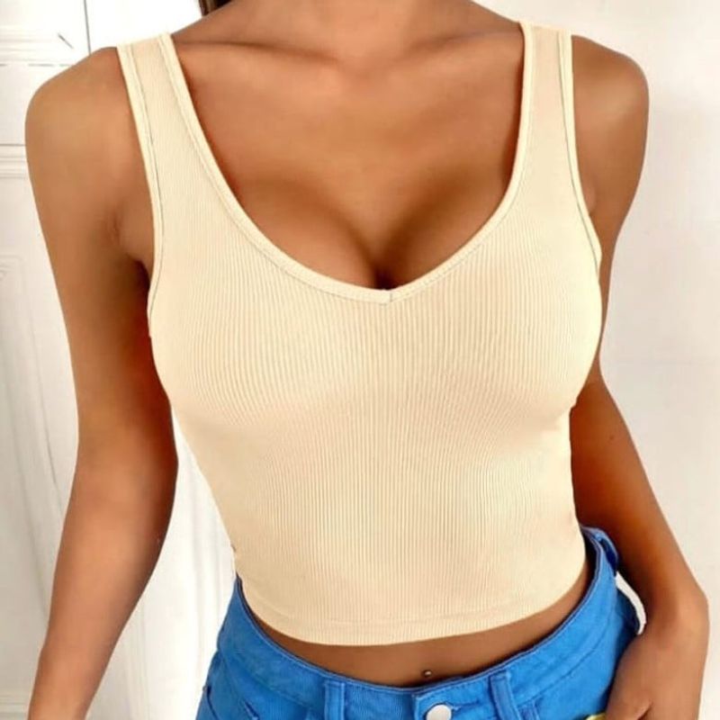 GENERICO - Basico Mujer Top Rip Paola Guitierrez Beige