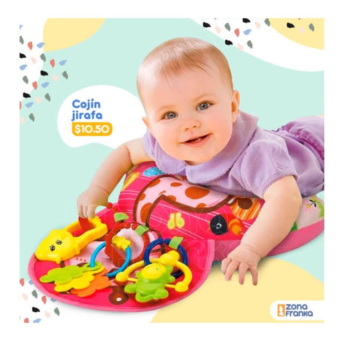 MEYING - Cojin de Estimulacion Para Gateo Del Bebe Con Sonajeros