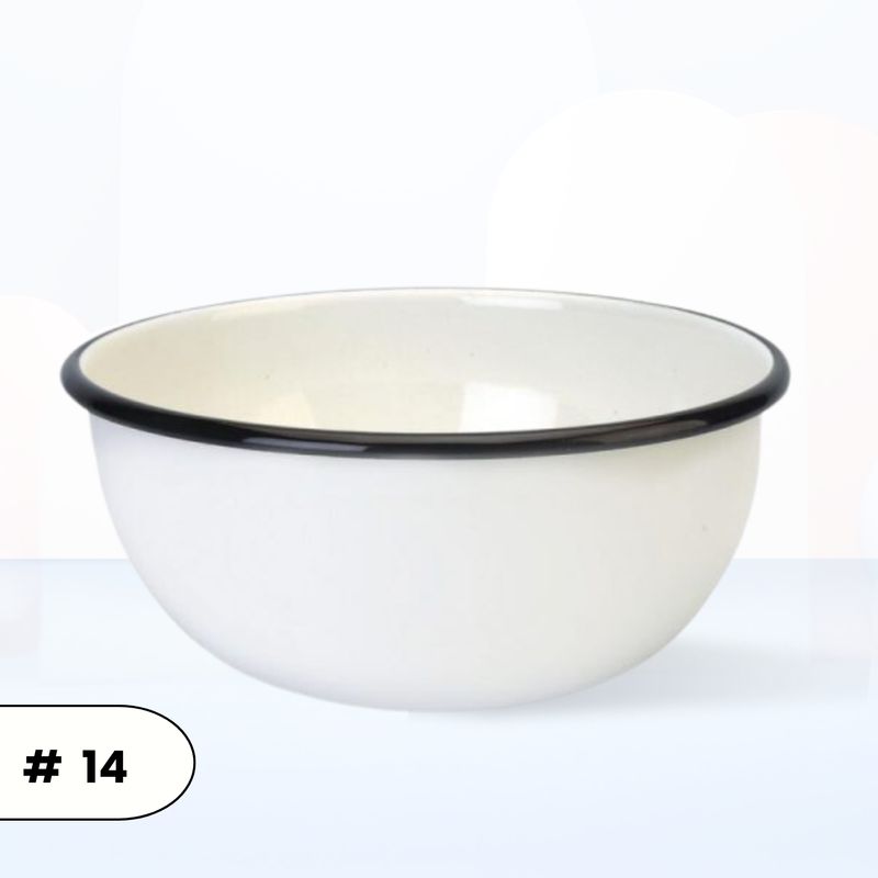 RECORD - Tazón Acero Vitrificado Blanco n°14