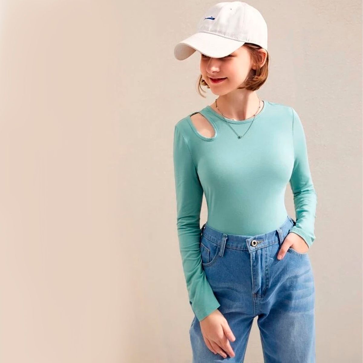 GENERICO - Basico Mujer Top Rip Catherine Winfrey Verde