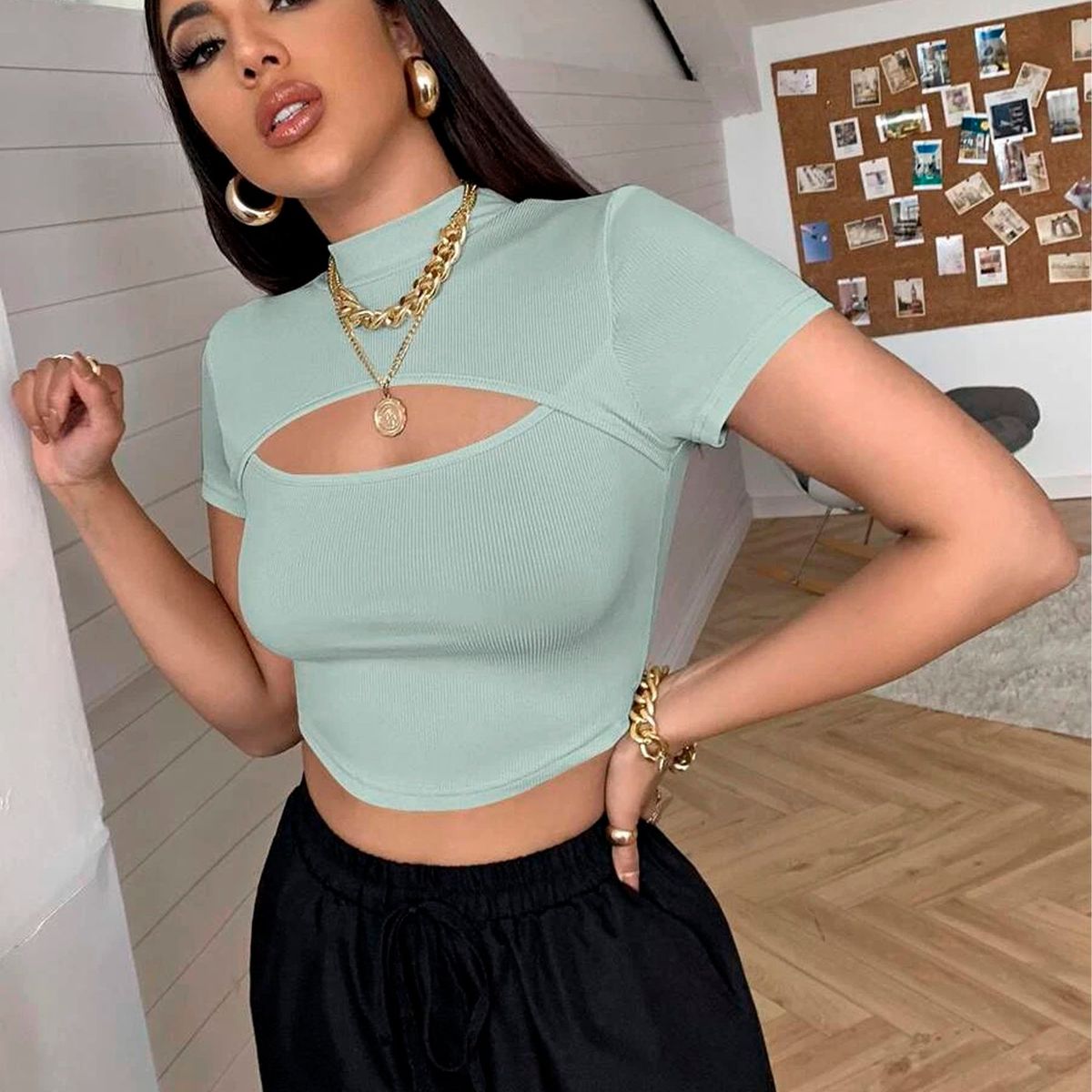 GENERICO - Basico Mujer Top Rip Giorgia French Manzana