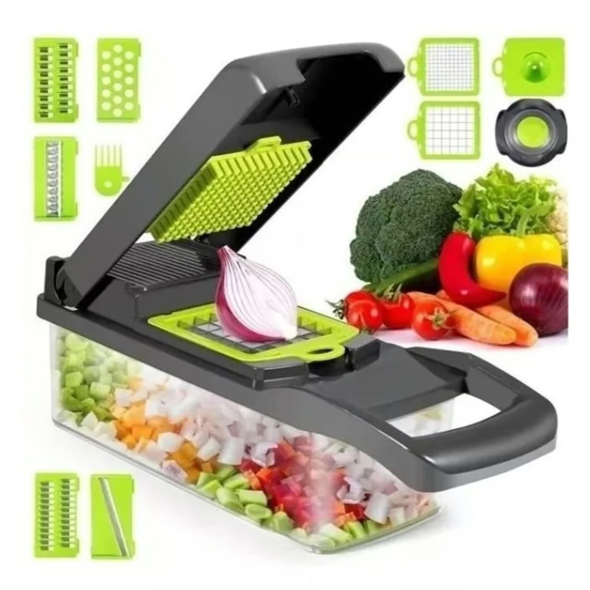 GENERICO - Rallador Picador Cortador Multifuncional de Frutas y Verduras