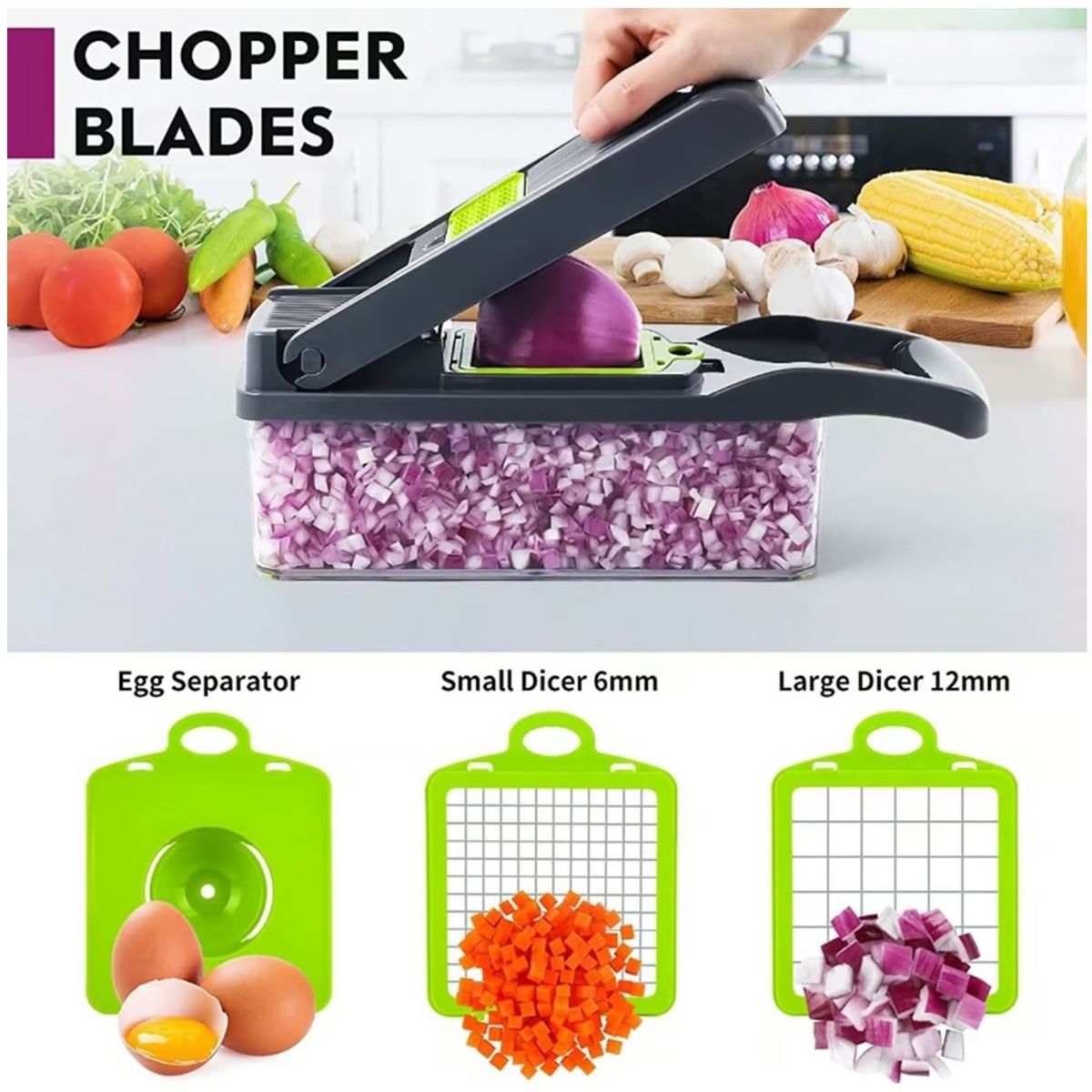 GENERICO - Rallador Picador Cortador Multifuncional de Frutas y Verduras