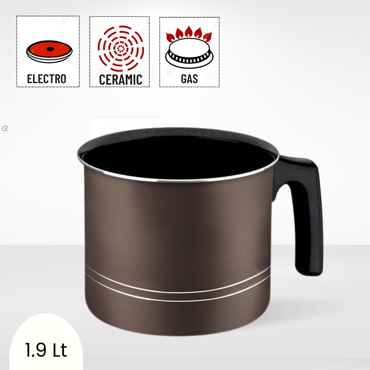 TRAMONTINA - Hervidor Tramontina con Revestimiento Antiadherente Negro 14cm 1.9l