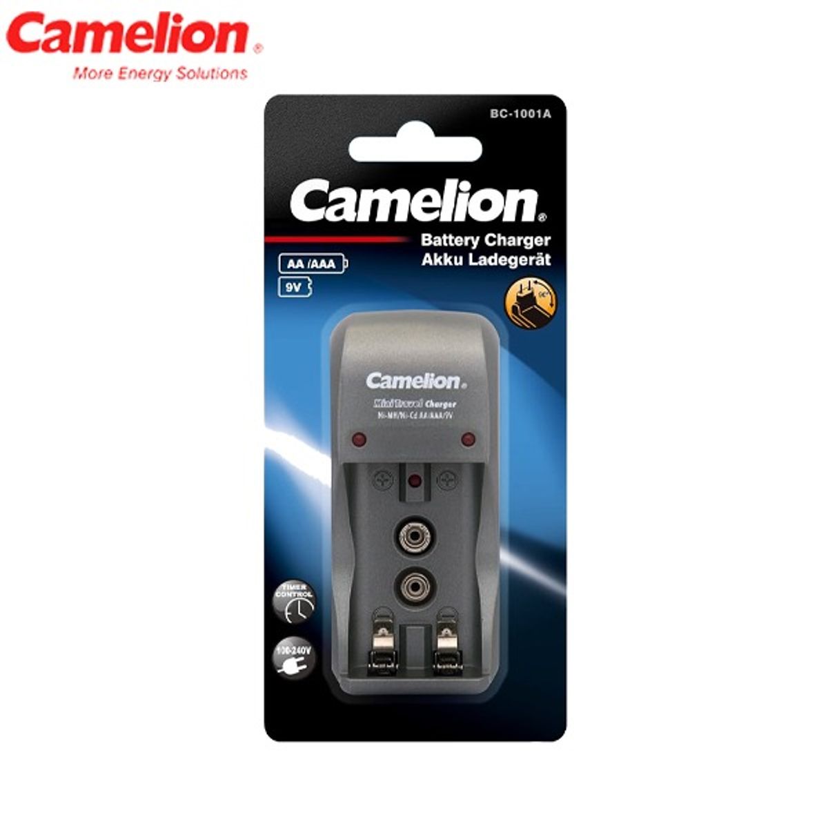 CAMELION - CARGADOR PARA PILAS RECARGABLES CAMELION AA  AAA Y 9V
