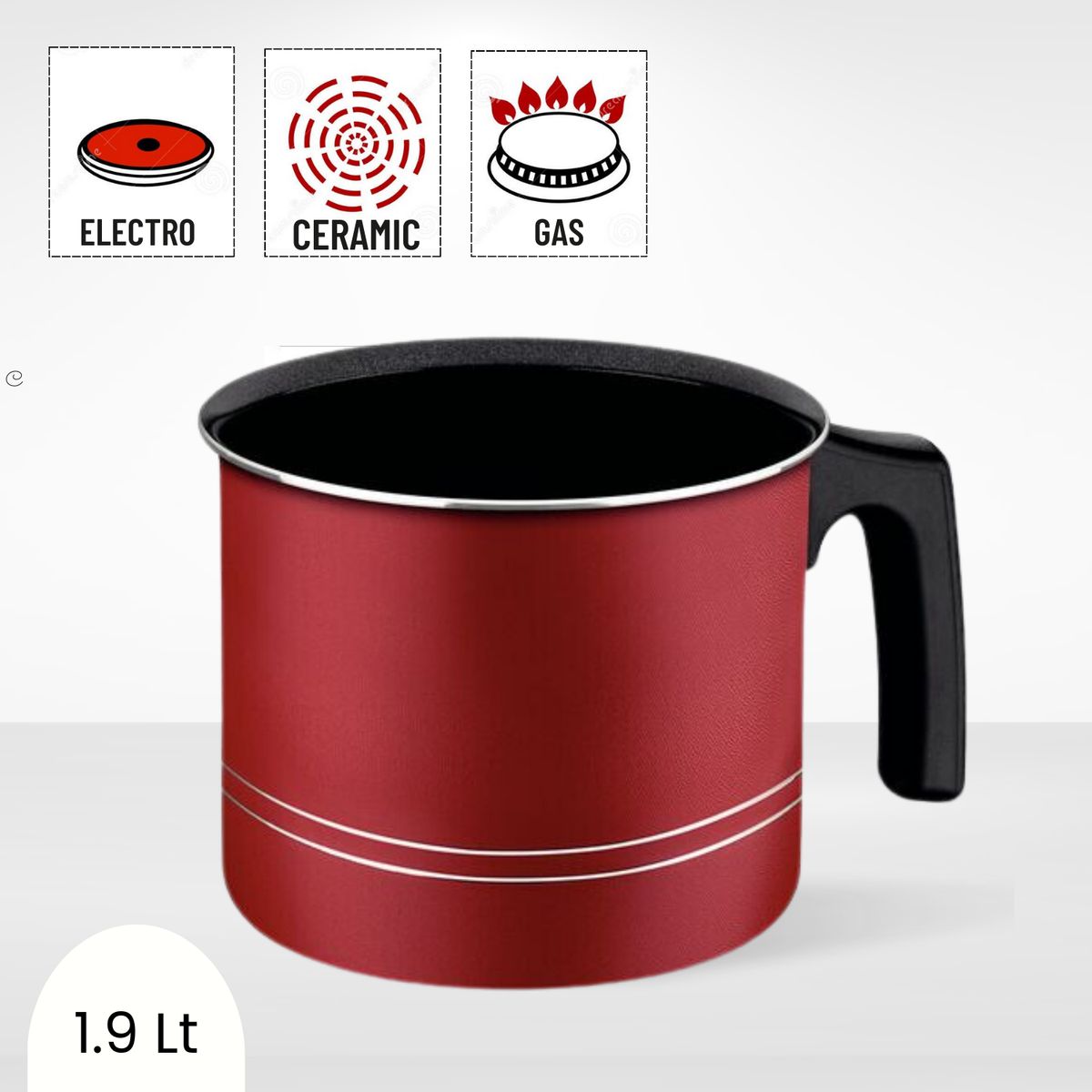 TRAMONTINA - Hervidor Tramontina con Revestimiento Antiadherente Rojo 14cm 1.9l