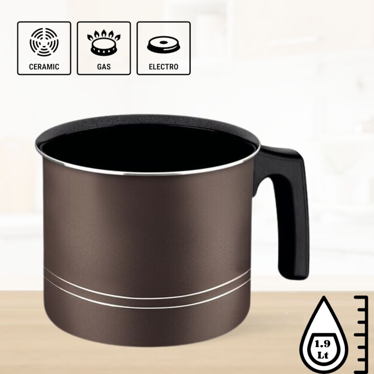 TRAMONTINA - Hervidor Tramontina Sicília  Antiadherente Negro 14 cm 1,9 L